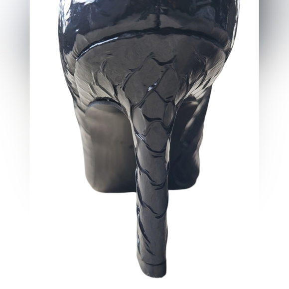 Steve Madden Leena Pointed Toe Heeled Side Zip Bootie Fish Scale Black Size 7 - Picture 6 of 10